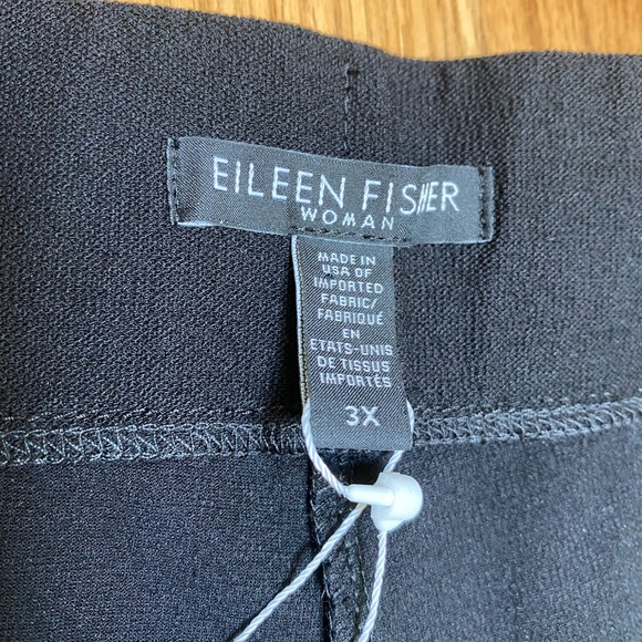 New EILEEN FISHER Crepe Cropped  Ankle Pant Black Washable Plus USA -3X- $178 - Picture 7 of 9